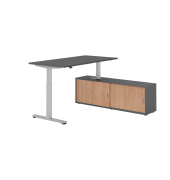 Sitz-Steh-Schreibtischkombination VXMST, h&ouml;henverstellbar 71-120cm (H), 160x80cm (BxT), rechteckig, graphit / silber