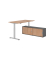 Sitz-Steh-Schreibtischkombination VXMST, h&ouml;henverstellbar 71-120cm (H), 160x80cm (BxT), rechteckig, nussbaum / silber
