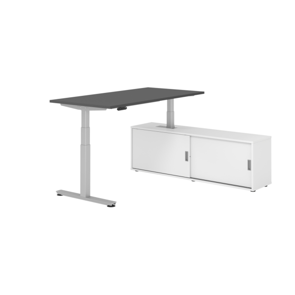 4032062329597 - Schreibtischkombination XDSM 16 höhenverstellbar 63-127cm (H) 160x80cm (BxT) rechteckig graphit   silber 4032062329597 Hamme