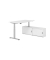 Schreibtischkombination XDSM 16, h&ouml;henverstellbar 63-127cm (H), 160x80cm (BxT), rechteckig, wei&szlig; / silber