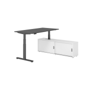 Schreibtischkombination XDSM 16, h&ouml;henverstellbar 63-127cm (H), 160x80cm (BxT), rechteckig, graphit / graphit