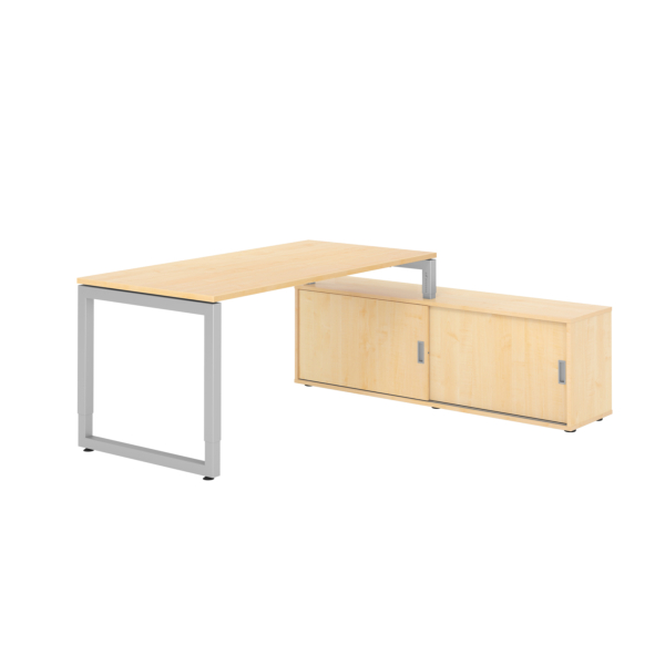4032062332245 - Schreibtischkombination RSE16 höhenverstellbar 72-81cm (H) 160x80cm (BxT) rechteckig ahorn   silber 4032062332245 Hammerbach