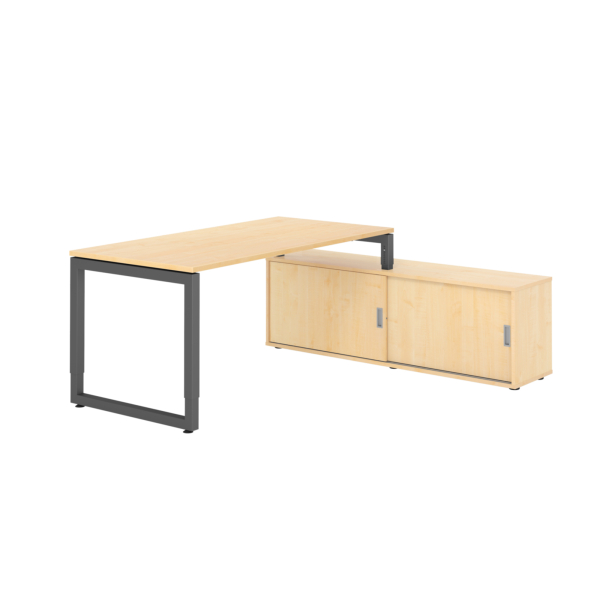 4032062332252 - Schreibtischkombination RSE16 höhenverstellbar 72-81cm (H) 160x80cm (BxT) rechteckig ahorn   graphit 4032062332252 Hammerbac