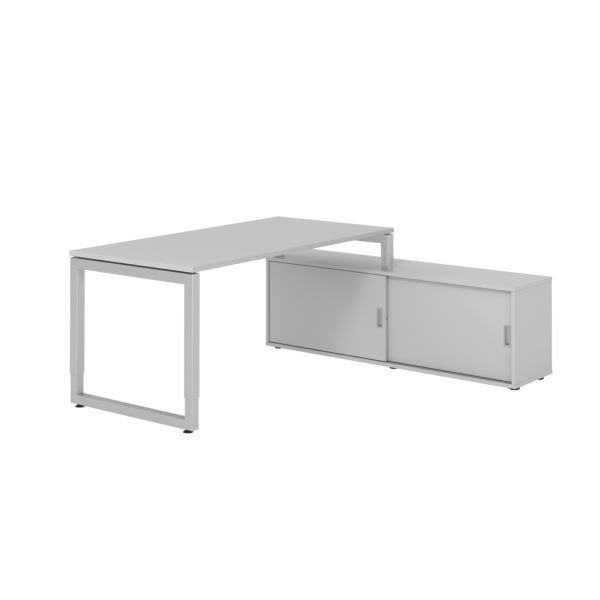 4032062332269 - Schreibtischkombination RSE16 höhenverstellbar 72-81cm (H) 160x80cm (BxT) rechteckig grau   silber 4032062332269 Hammerbache