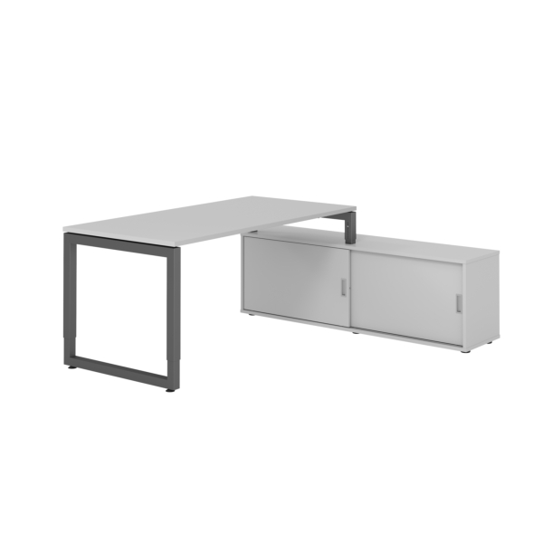 4032062332283 - Schreibtischkombination RSE16 höhenverstellbar 72-81cm (H) 160x80cm (BxT) rechteckig grau   graphit 4032062332283 Hammerbach