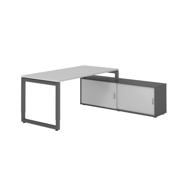 4032062332290 - Schreibtischkombination RSE16 höhenverstellbar 72-81cm (H) 160x80cm (BxT) rechteckig grau   graphit 4032062332290 Hammerbach