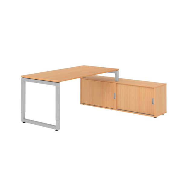 4032062332306 - Schreibtischkombination RSE16 höhenverstellbar 72-81cm (H) 160x80cm (BxT) rechteckig buche   silber 4032062332306 Hammerbach