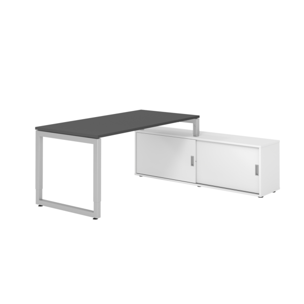 4032062332375 - Schreibtischkombination RSE16 höhenverstellbar 72-81cm (H) 160x80cm (BxT) rechteckig graphit   silber 4032062332375 Hammerba