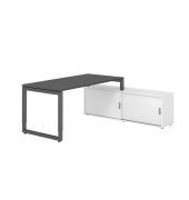 Schreibtischkombination RSE16, h&ouml;henverstellbar 72-81cm (H), 160x80cm (BxT), rechteckig, graphit / graphit