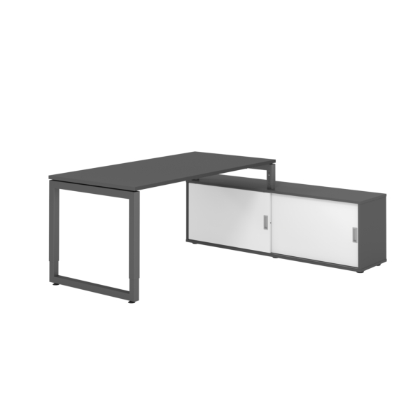 4032062332405 - Schreibtischkombination RSE16 höhenverstellbar 72-81cm (H) 160x80cm (BxT) rechteckig graphit   graphit 4032062332405 Hammerb