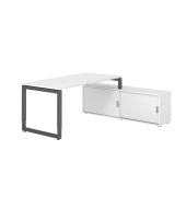 Schreibtischkombination RSE16, h&ouml;henverstellbar 72-81cm (H), 160x80cm (BxT), rechteckig, wei&szlig; / graphit