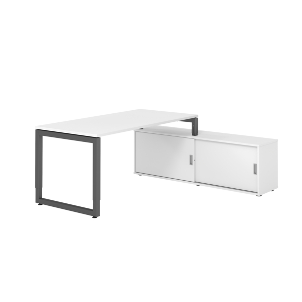 4032062332436 - Schreibtischkombination RSE16 höhenverstellbar 72-81cm (H) 160x80cm (BxT) rechteckig weiß   graphit 4032062332436 Hammerbach