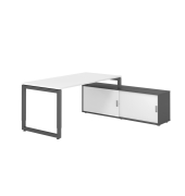 Schreibtischkombination RSE16, h&ouml;henverstellbar 72-81cm (H), 160x80cm (BxT), rechteckig, wei&szlig; / graphit