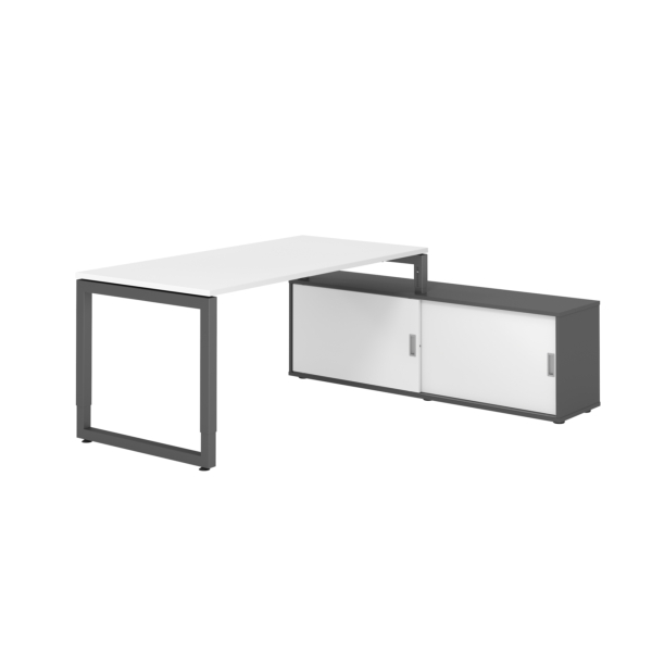 4032062332443 - Schreibtischkombination RSE16 höhenverstellbar 72-81cm (H) 160x80cm (BxT) rechteckig weiß   graphit 4032062332443 Hammerbach