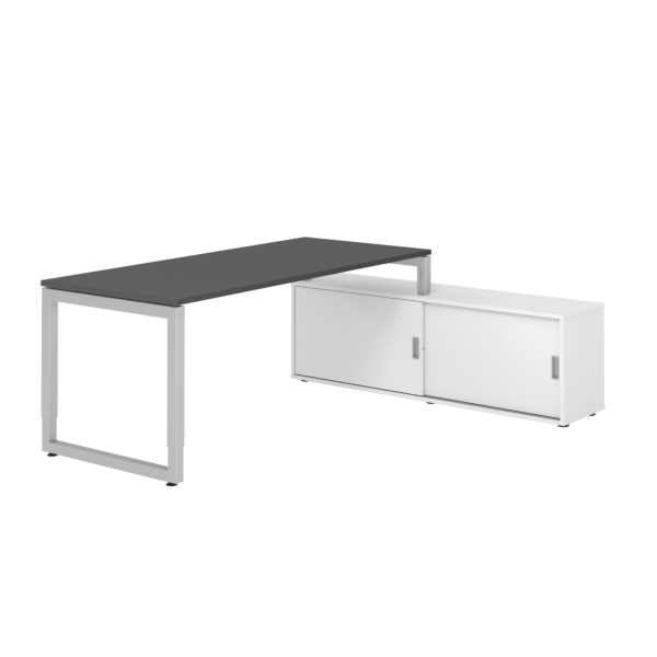 4032062332641 - Schreibtischkombination RSE19 höhenverstellbar 72-81cm (H) 160x80cm (BxT) rechteckig graphit   silber 4032062332641 Hammerba