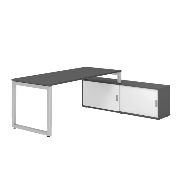 4032062332658 - Schreibtischkombination RSE19 höhenverstellbar 72-81cm (H) 160x80cm (BxT) rechteckig graphit   silber 4032062332658 Hammerba