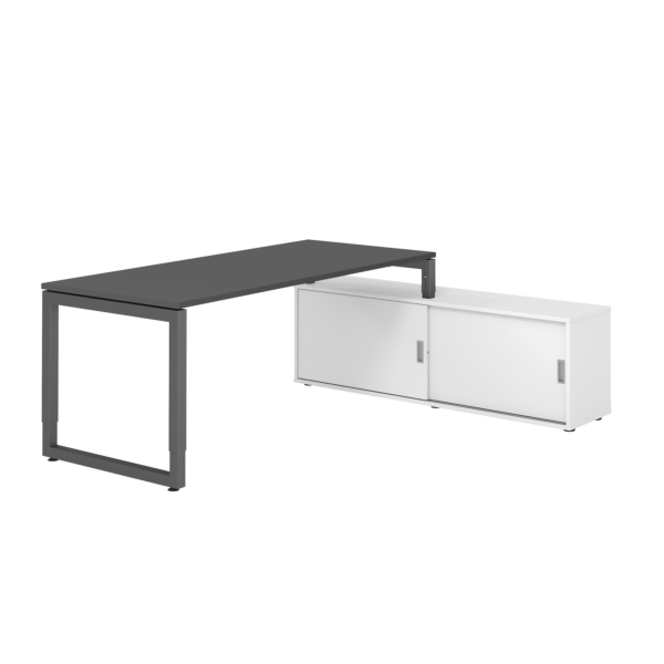 4032062332665 - Schreibtischkombination RSE19 höhenverstellbar 72-81cm (H) 160x80cm (BxT) rechteckig graphit   graphit 4032062332665 Hammerb