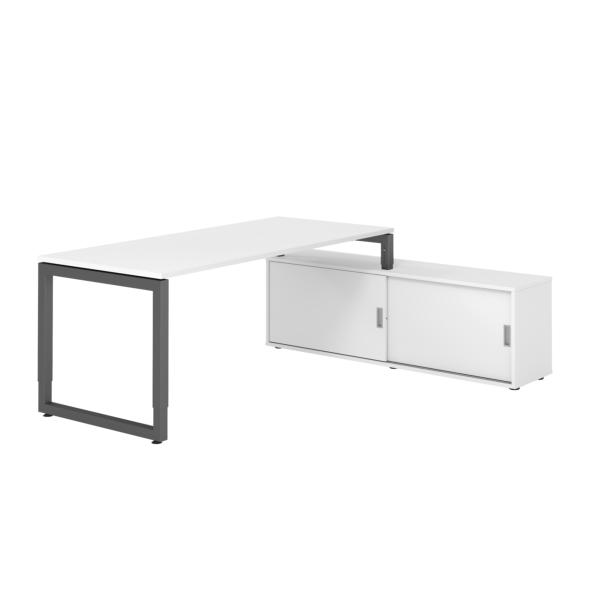 4032062332702 - Schreibtischkombination RSE19 höhenverstellbar 72-81cm (H) 160x80cm (BxT) rechteckig weiß   graphit 4032062332702 Hammerbach