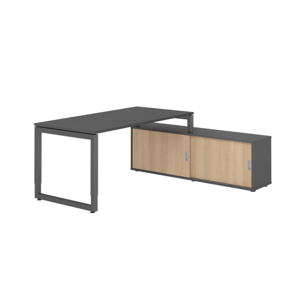 4032062332795 - Schreibtischkombination RSE16 höhenverstellbar 72-81cm (H) 160x80cm (BxT) rechteckig graphit   graphit 4032062332795 Hammerb