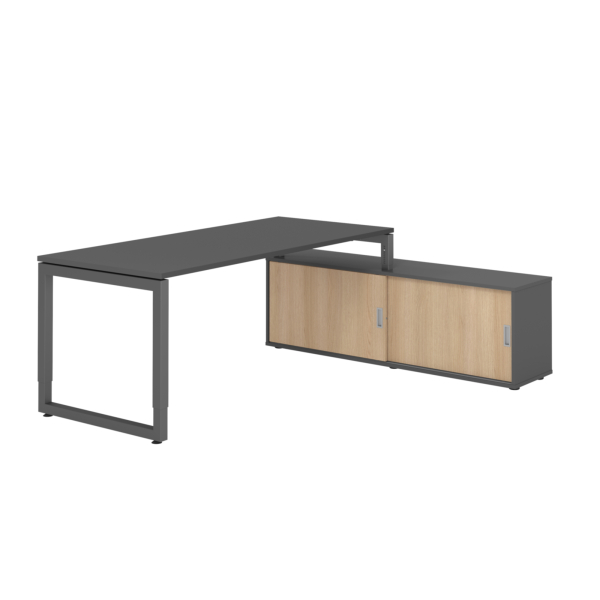 4032062332818 - Schreibtischkombination RSE19 höhenverstellbar 72-81cm (H) 160x80cm (BxT) rechteckig graphit   graphit 4032062332818 Hammerb