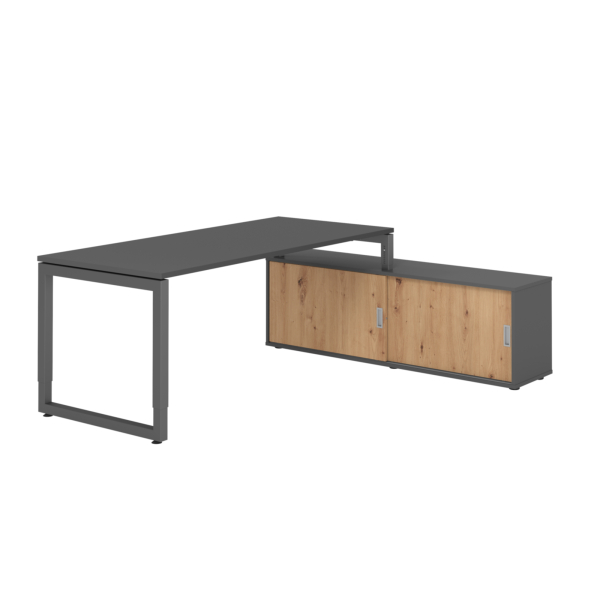 4032062332856 - Schreibtischkombination RSE19 höhenverstellbar 72-81cm (H) 160x80cm (BxT) rechteckig graphit   graphit 4032062332856 Hammerb