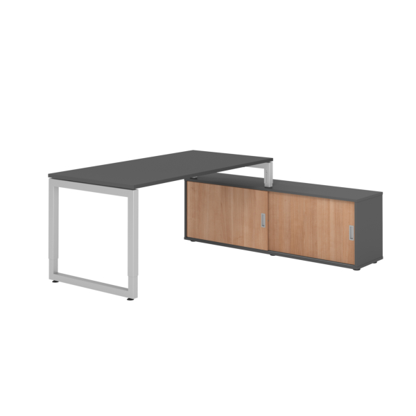 4032062332863 - Schreibtischkombination RSE16 höhenverstellbar 72-81cm (H) 160x80cm (BxT) rechteckig graphit   silber 4032062332863 Hammerba