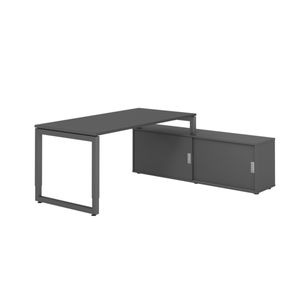 4032062332917 - Schreibtischkombination RSE16 höhenverstellbar 72-81cm (H) 160x80cm (BxT) rechteckig graphit   graphit 4032062332917 Hammerb