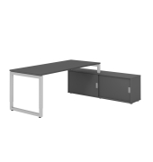 Schreibtischkombination RSE19, höhenverstellbar , rechteckig, graphit / silber Schreibtischkombination RSE19, höhenverstellbar , rechteckig, graphit / silber