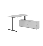 Sitz-Steh-Schreibtischkombination VXMST, h&ouml;henverstellbar 71-120cm (H), 160x80cm (BxT), rechteckig, grau / graphit