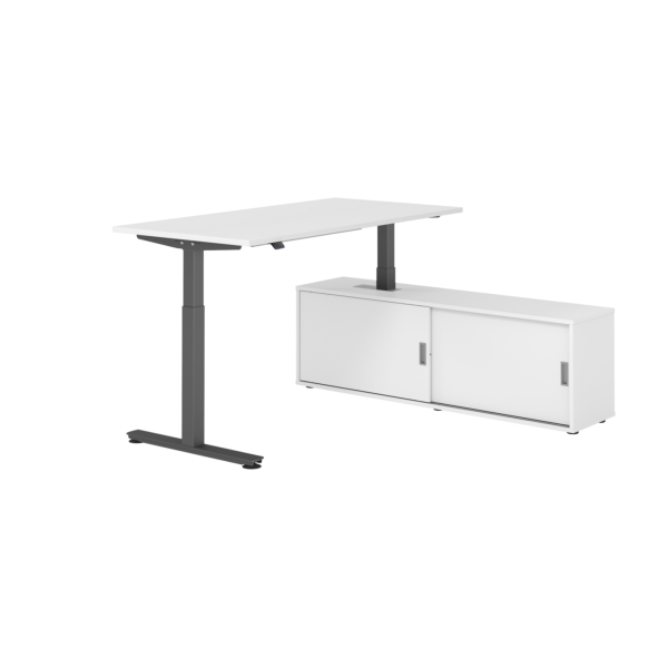 4032062334072 - Schreibtischkombination VXMST höhenverstellbar 71-120cm (H) 160x80cm (BxT) rechteckig weiß   graphit 4032062334072 Hammerbac