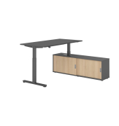 Sitz-Steh-Schreibtischkombination VXMST, h&ouml;henverstellbar 71-120cm (H), 160x80cm (BxT), rechteckig, graphit / graphit