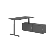 Sitz-Steh-Schreibtischkombination VXMST, h&ouml;henverstellbar 71-120cm (H), 160x80cm (BxT), rechteckig, graphit / graphit
