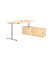 Sitz-Steh-Schreibtischkombination XDSM 19, h&ouml;henverstellbar 63-127cm (H), 180x80cm (BxT), rechteckig, ahorn / silber