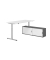Sitz-Steh-Schreibtischkombination VXMST, h&ouml;henverstellbar 71-120cm (H), 180x80cm (BxT), rechteckig, wei&szlig; / silber