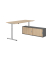 Sitz-Steh-Schreibtischkombination VXMST, h&ouml;henverstellbar 71-120cm (H), 180x80cm (BxT), rechteckig, eiche / silber