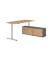 Sitz-Steh-Schreibtischkombination VXMST, h&ouml;henverstellbar 71-120cm (H), 180x80cm (BxT), rechteckig, asteiche / silber