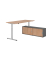 Sitz-Steh-Schreibtischkombination VXMST, h&ouml;henverstellbar 71-120cm (H), 180x80cm (BxT), rechteckig, nussbaum / silber