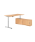 Sitz-Steh-Schreibtischkombination XDSM 19, h&ouml;henverstellbar 63-127cm (H), 180x80cm (BxT), rechteckig, buche / silber