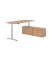 Sitz-Steh-Schreibtischkombination XDSM 19, h&ouml;henverstellbar 63-127cm (H), 180x80cm (BxT), rechteckig, nussbaum / silber