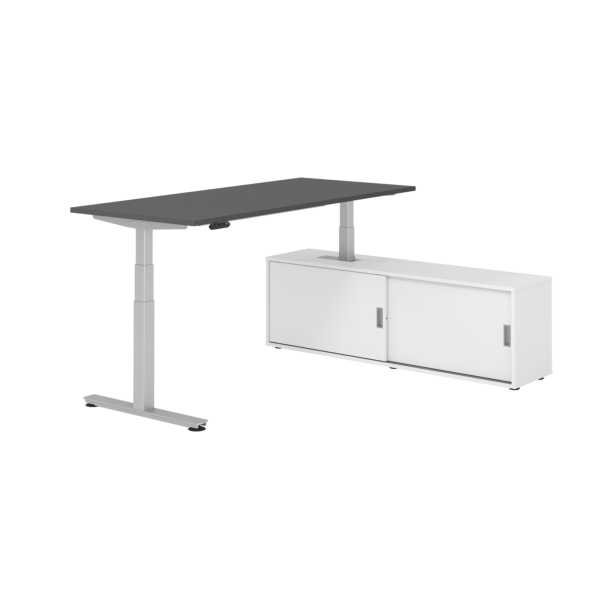 4032062329771 - Schreibtischkombination XDSM 19 höhenverstellbar 63-127cm (H) 160x80cm (BxT) rechteckig graphit   silber 4032062329771 Hamme