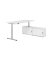 Schreibtischkombination XDSM 19, h&ouml;henverstellbar 63-127cm (H), 160x80cm (BxT), rechteckig, wei&szlig; / silber