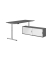 Sitz-Steh-Schreibtischkombination XDSM 19, h&ouml;henverstellbar 63-127cm (H), 180x80cm (BxT), rechteckig, graphit / silber