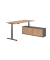 Sitz-Steh-Schreibtischkombination XDSM 19, h&ouml;henverstellbar 63-127cm (H), 180x80cm (BxT), rechteckig, nussbaum / graphit