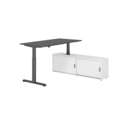 Sitz-Steh-Schreibtischkombination VXMST, h&ouml;henverstellbar 71-120cm (H), 160x80cm (BxT), rechteckig, graphit / graphit