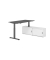 Schreibtischkombination, h&ouml;henverstellbar 71-120cm (H), 160x80cm (BxT), rechteckig, graphit / graphit