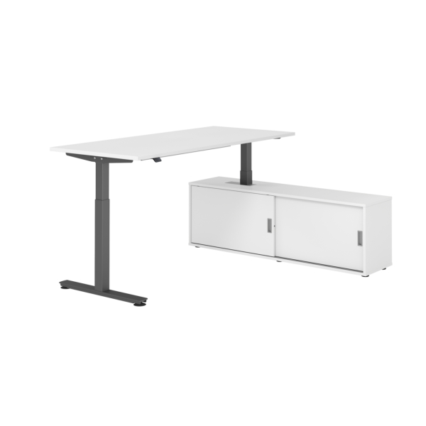 4032062334188 - Schreibtischkombination VXMST höhenverstellbar 71-120cm (H) 160x80cm (BxT) rechteckig weiß   graphit 4032062334188 Hammerbac