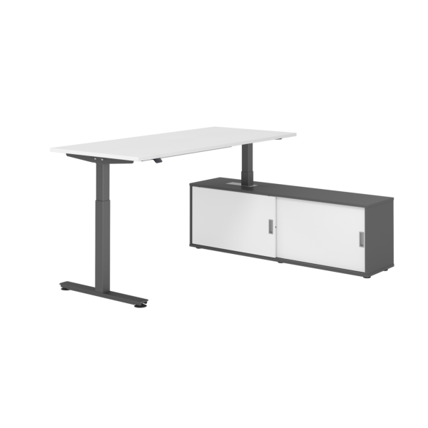 4032062334201 - Schreibtischkombination VXMST höhenverstellbar 71-120cm (H) 160x80cm (BxT) rechteckig weiß   graphit 4032062334201 Hammerbac
