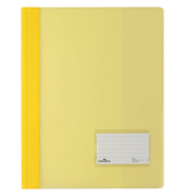 Schnellhefter DURALUX TRANSLUZENT 268004, A4+, gelb, Kunststoff, Vorderdeckel transparent