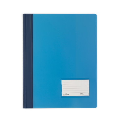 Schnellhefter DURALUX TRANSLUZENT 268006, A4+, blau, Kunststoff, Vorderdeckel transparent