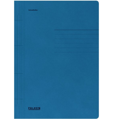 Schnellhefter Schnellhefter 80000201, A4, blau, Recyclingkarton, 250g, Vorderdeckel opak